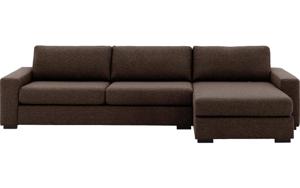 Goossens Hoekbank Lucca Met Chaise Longue bruin, stof, 3-zits, stijlvol landelijk