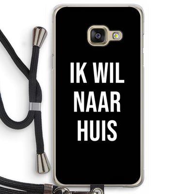 Ik wil naar huis - Zwart: Samsung Galaxy A3 (2016) Transparant Hoesje met koord