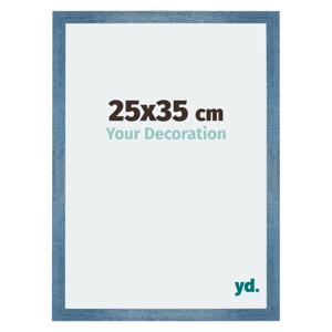 Fotolijst 25x35cm Helder Blauw Geveegd MDF Mura