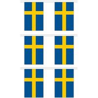 3x Stoffen vlaggenlijnen Zweden 3 meter   - - thumbnail