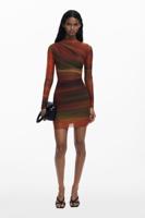 Kort geplooid tule jurk - ORANGE - M