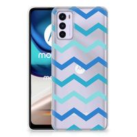 Motorola Moto G42 TPU bumper Zigzag Blauw