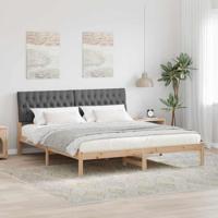 Bedframe met Gevoerd Hoofdgedeelte Bruin 180 x 200 cm