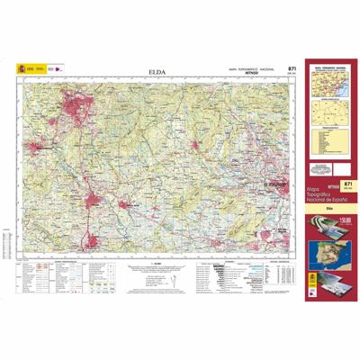 Topografische kaart 871 MT50 Elda | CNIG - Instituto Geográfico Nacional1
