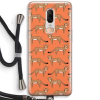 Cheetah: OnePlus 6 Transparant Hoesje met koord
