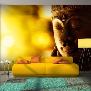 Fotobehang - Boeddha - Verlichting, premium print vliesbehang