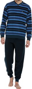Robson Heren pyjama V-hals blauw
