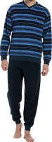 Robson Heren pyjama V-hals blauw