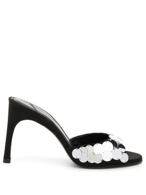 Coperni mules en satin à sequins - Noir