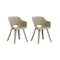 Keter Akola Tuinstoelen - 2 stuks -56.5x55x80cm - Taupe