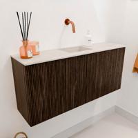 Toiletmeubel Mondiaz Joya Dlux | 90 cm | Meubelkleur Walnut | Faye wastafel Meli Wasbak Midden | Zonder kraangat(en) Toiletmeubel Mondiaz Joya Dlux | 90 cm | Meubelkleur Walnut | Faye wastafel Meli Wasbak Midden | Zonder kraangat(en)