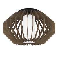 EGLO Rusticaria Plafondlamp - E27 - Ø 45 cm - Zwart/Bruin/Wit - thumbnail