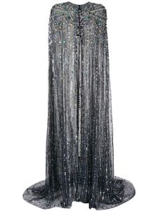 Jenny Packham cape longue Clara à ornements en cristal - Noir