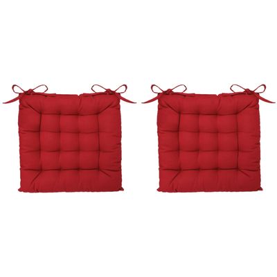 Atmosphera Stoelkussen - 2x - rood - katoen - 38 x 6 cm - zitkussen
