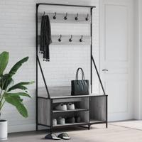VidaXL Kledingrek met schoenenrek 100x41x184 cm grijs sonoma