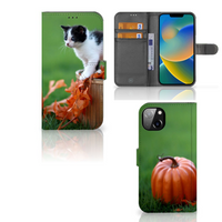 iPhone 14 Plus Telefoonhoesje met Pasjes Kitten - thumbnail