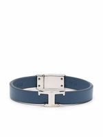 Tod's bracelet en cuir à plaque logo - Bleu