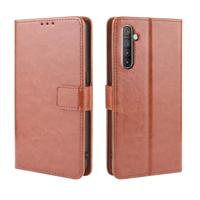 Voor oppo Realme XT/Realme x2/K5 retro Crazy Horse textuur horizontale Flip lederen draagtas met houder & kaartsleuven & fotolijstjes (bruin)