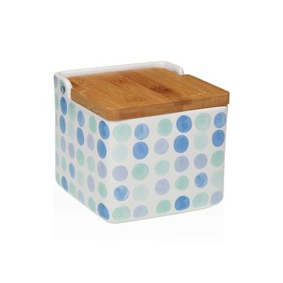 Zoutvaatje met deksel Versa Keramisch 12,2 x 11,5 x 12,2 cm
