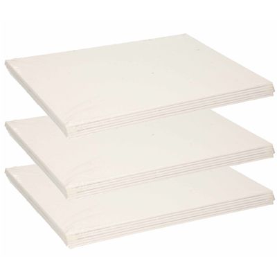 Canvas schilderij doek/paneel - set van 18x - wit - 21 x 30 cm