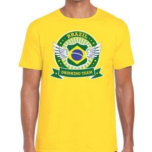 Geel Brazil drinking team t-shirt heren