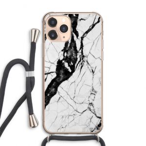 Witte marmer 2: iPhone 11 Pro Max Transparant Hoesje met koord