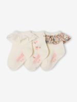 Set van 3 paar sokken voor babymeisjes ecru