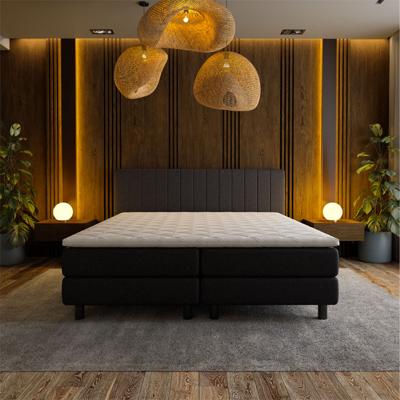 2-Persoons Boxspring Hotel - Beam - Zwart 140x200 cm - Pocketvering - Inclusief Topper - Dekbed-Discounter.nl