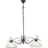 Industriële LED Hanglamp - 2-Lichts E27 - Rond Roestkleurig Aluminium