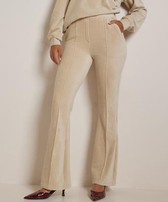flared fit broek rib velvet naad