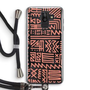 Marrakech Pink: Samsung Galaxy J8 (2018) Transparant Hoesje met koord