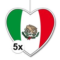 5x Mexico hangdecoratie harten 28 cm   -