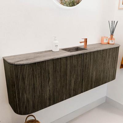 Toiletmeubel Mondiaz Joya Dlux | 123.2 cm | Meubelkleur Shadow | Faye wastafel Oza Wasbak Midden | 1 kraangat