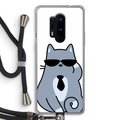 Cool cat: OnePlus 8 Pro Transparant Hoesje met koord