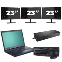 Fujitsu Esprimo Mobile D9510 - Intel Core 2 Duo - 15 inch - 4GB RAM - 256GB SSD - Windows 10 Home + 3x 23 inch Monitor - thumbnail