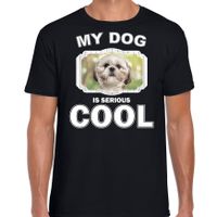 Honden liefhebber shirt Shih tzu my dog is serious cool zwart voor heren