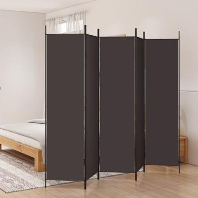 Kamerscherm met 5 panelen 250x200 cm stof bruin