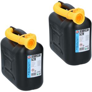 Dunlop Jerrycan - 2x - 5 liter - voor brandstof - diesel - benzine - zwart