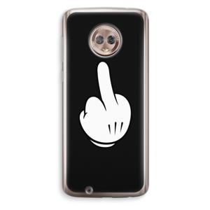 Middle finger black: Motorola Moto G6 Transparant Hoesje