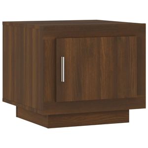 The Living Store Salontafel Bruineiken 51x50x45 cm - Stevig frame en voldoende opbergruimte