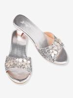 Verkleedmuiltjes met hak voor kinderen zilver