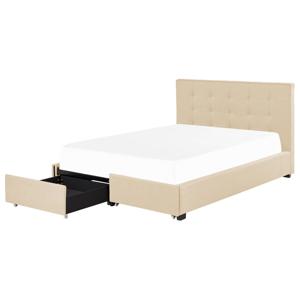 Beliani ROCHELLE - Tweepersoonsbed-Beige-Polyester