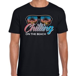 Beach feest t-shirt / shirt Chilling on the beach zwart voor heren