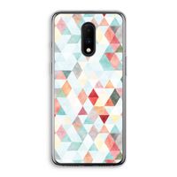 Gekleurde driehoekjes pastel: OnePlus 7 Transparant Hoesje