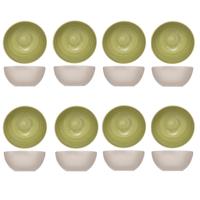 Cosy & Trendy soep serveer schaaltje - 8x - kommetjes Turbolino - groen - D14 cm - 500 ml
