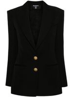 Balmain blazer en velours à simple boutonnage - Noir - thumbnail