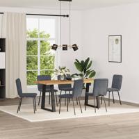 Eetkamerstoelen 6 st fluweel donkergrijs