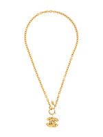 CHANEL Pre-Owned collier à pendentif matelassé (1980) - Or - thumbnail