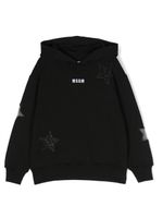 MSGM Kids hoodie en coton à logo brodé - Noir - thumbnail