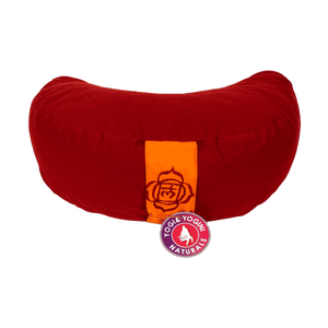 Yogi & Yogini Meditatiekussen Rood Halve Maan Katoen - 1e Chakra - 33 x 13 cm